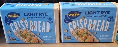 Crispbread, Light Rye, 9.5 oz (270 g) Whole Grain. low calorie Pack of 2
