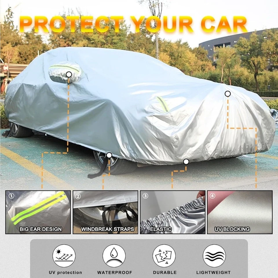 For Buick Riviera Full Car Cover Outdoor UV Sun Dust Snow All Weather Protection - Image 3 of 4