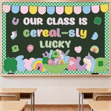St. Patrick' s Day Bulletin Board Decorations Lucky Charms Shamrock Clover Paper