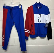 Polo Ralph Lauren Track Jacket Sweatpants Tracksuit Double Knit Men  s Medium
