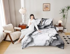 Marble Print Comforter Set Size,Marbling Abstract Stone Texture Twin Multi 22