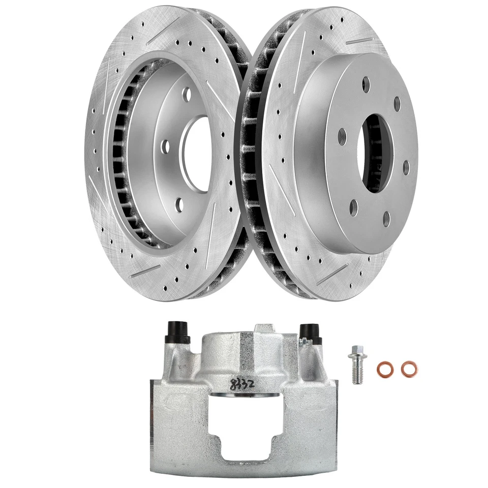 Front Left Right For 1988-1998 Chevrolet K2500 Brake Rotors Brake Caliper 3 Pcs - Изображение 2 из 4