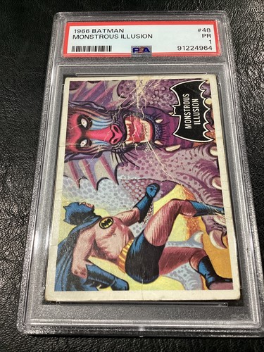 1966 Topps Batman Black Bat #48 Monstrous Illusion — PSA 1