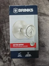 Brinks Keyed exterior entry Satin Nickel 2801-119 tulip New In Box 