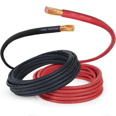 TEMCo 2/0 Gauge AWG 10 Ft Black + 10 (00 AWG), 10 + 10 Red 
