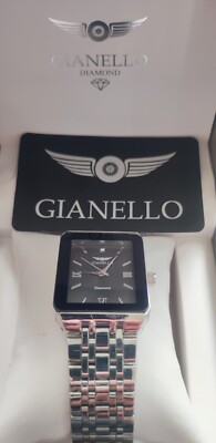GIANELLO GENUINE DIAMOND LUMINA 28 Tank LinkedIn Watch Carat Size 1/10 