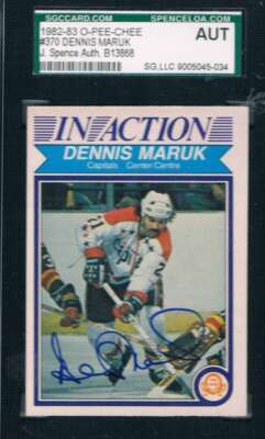 1982-83 O-Pee-Chee #370 Dennis Maruk Capitals Ia JSA Auto