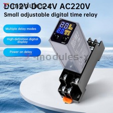 Adjustable Digital Time Relay Cycle Time Delay Relay  Base DC12V 24V AC220V US