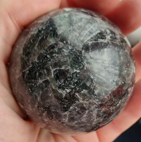 Larvakita Aka Ojo de Pájaro Azul Perla Esfera Cristal Curativo Pulido 62mm Grueso - Imagen 3 de 13