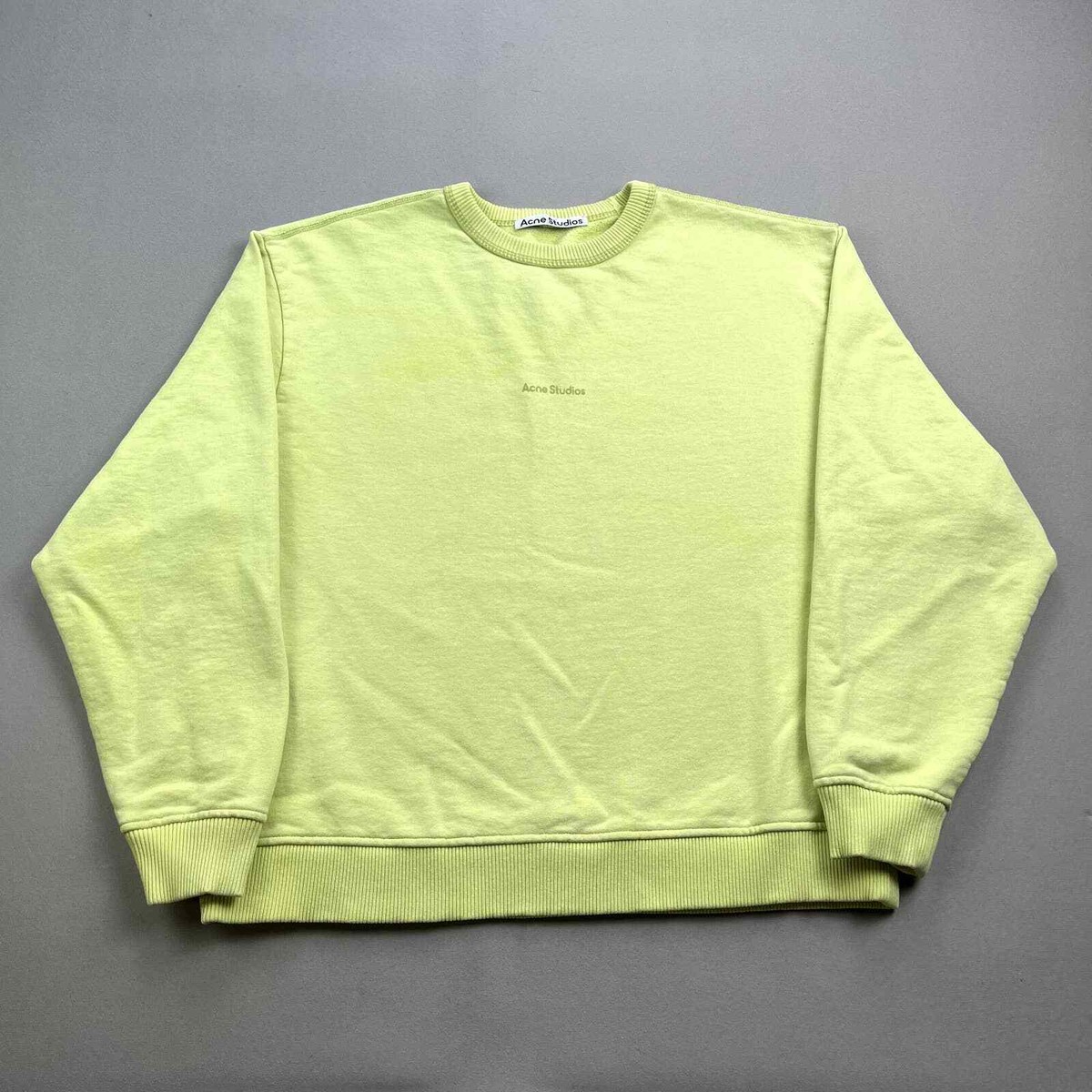 Acne Studios Sweatshirt Womens XXS Fluo Green Neon Yellow Acne Studios Sweatshirt Womens XXS Fluo Green Neon Yellow