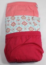 New 3 pk JOCKEY covered waistband 100 cotton STRING BIKINI CORAL PINK medallion