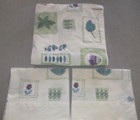 Westpoint Stevens King Flat Sheet +2 King Pillowcases Floral Leaves Usa
