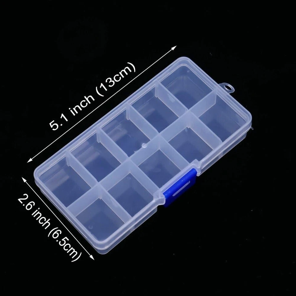 2/3Pcs Plastic Jewelry Box Beads Storage Container Adjustable Earrings Organizer - Image 4 of 4