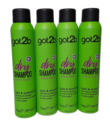 (4x200 ml) got2b Trockenshampoo, TROCKENWÄSCHE Extra Frisch , Dry Shampoo