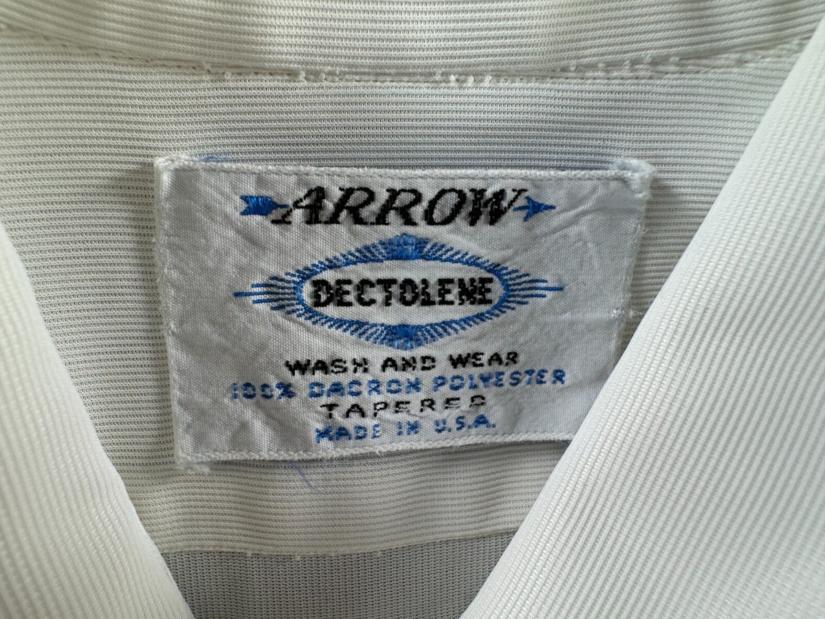 Vintage Arrow Shirt Mens Large 22x30 White Dectone Button Chin