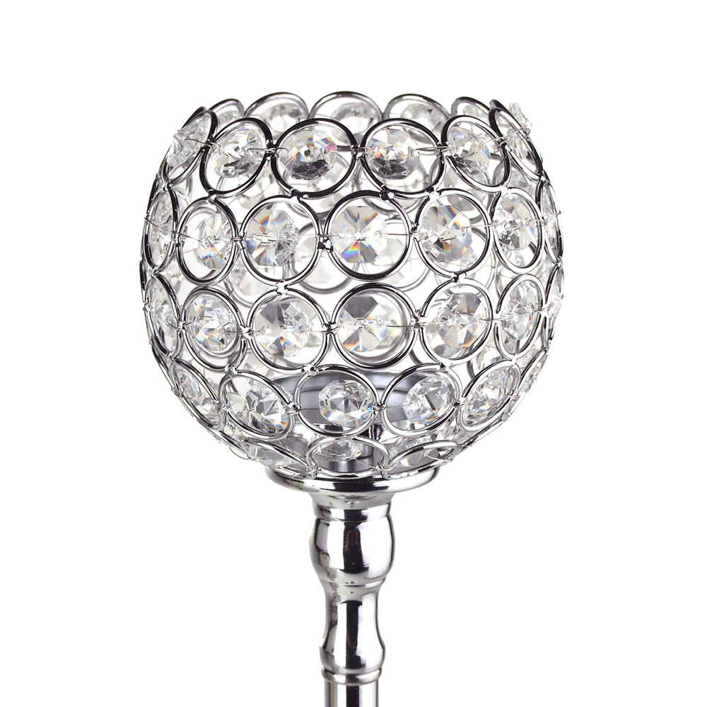 Crystal Globe Candle Holder Metal Centerpiece eBay