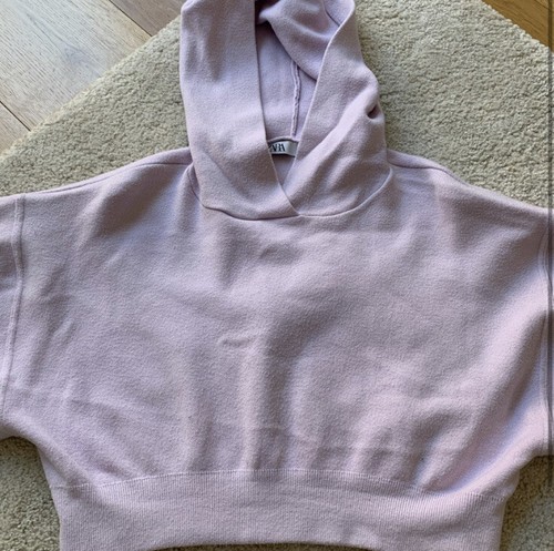 Zara Lilac Cropped Hoodie . Size M 