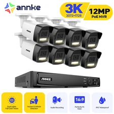 ANNKE 12MP 8CH NVR 5MP Audio POE Security IP Camera System AI Color Night IP67