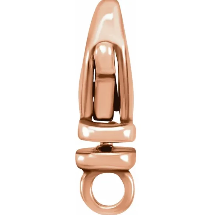 Cierre de gatillo giratorio de langosta 12 mm 14 k pequeño oro rosa macizo Italia Foto 2 de 4