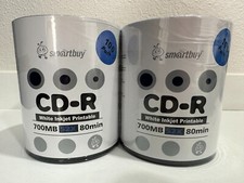 Smartbuy CD-R 52X 700MB/80 Min White Inkjet Printable Blank Recordable Disc 200