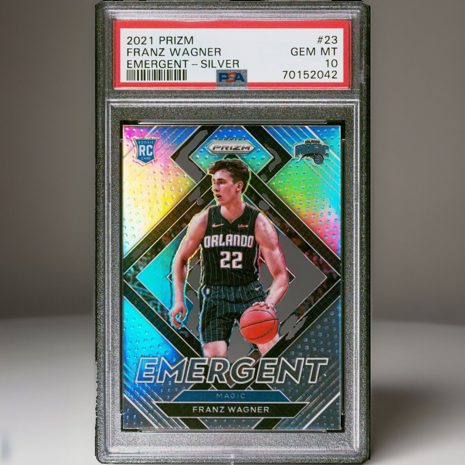2021 Panini Prizm Franz Wagner RC PSA 10 Gem Mint Emergent Silver Rookie #23