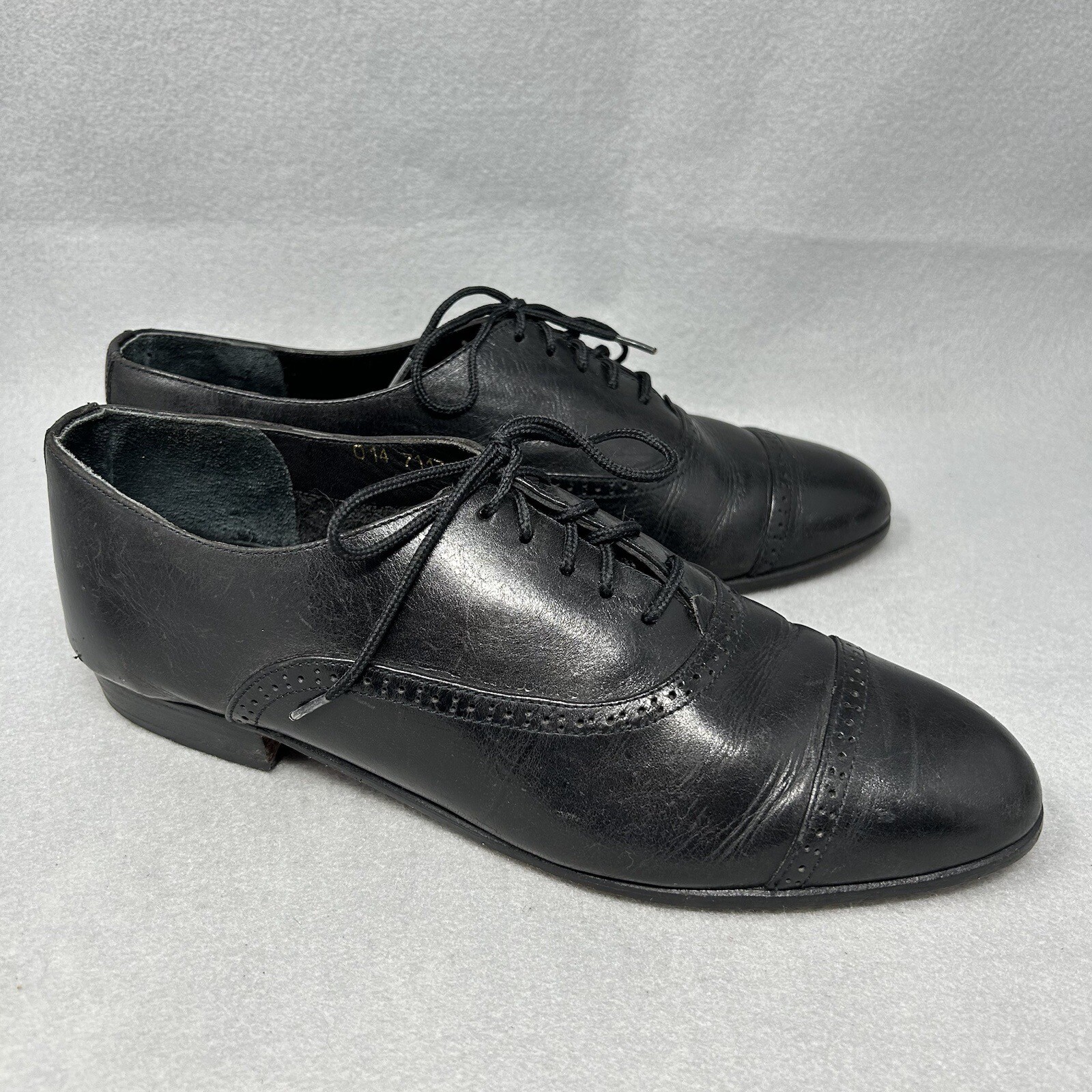 SAOLA Oxford uomo Giorgio Brutini nere taglia 7 5 tomaia e suola in pelle punta cappuccio derby