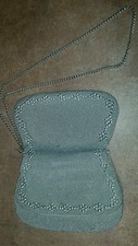 PLASTIC SILVER BEADED PURSE