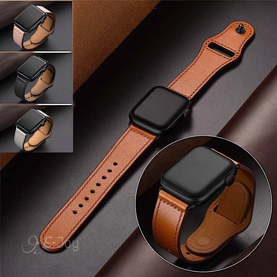 Genuin Luxury Leather Strap for Apple Watch Series 7 6 5 4 3 SE Watch Bands  for iWatch 38MM 40MM 42MM 44MM Bracelet Correa Wrist