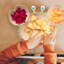 Bopoobo Baby Bowls Plates Spoons Silicone Suction Feeding Food Tableware BPA Fre