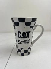 Caterpillar Cat Racing M Ware Black and White Racing Flag Mug Cup