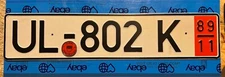 LICENSE PLATES Europe Ul 802K