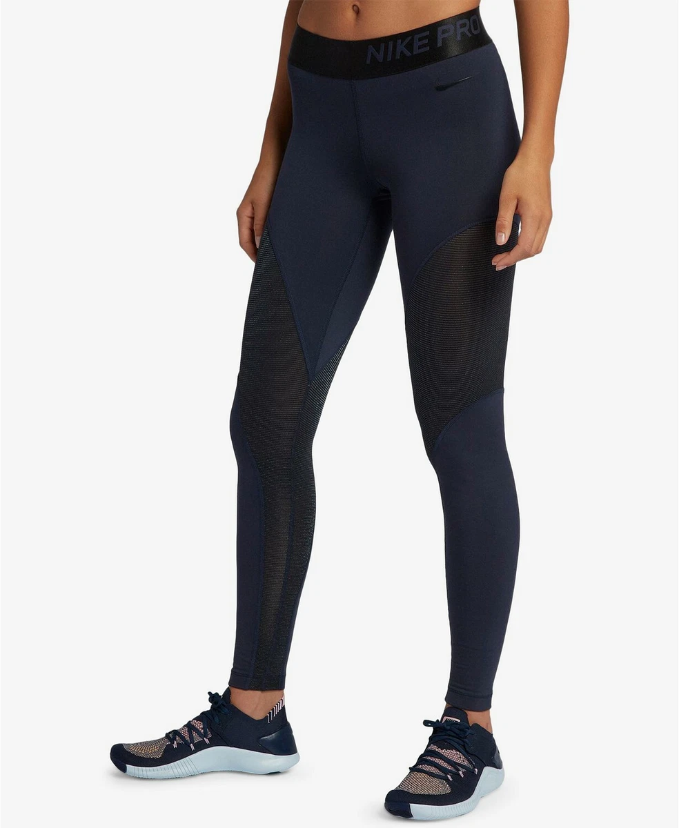 Nike Pro Warm Colorblocked Metallic Ankle Leggings, Size XS, MSRP $60