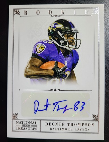 2012 Panini National Treasures #228 Deonte Thompson Rookie Gold Silver Lot - Picture 3 of 6