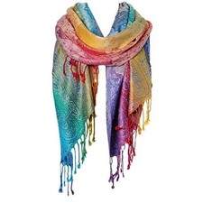 Fashion Women's Silk Scarf Luxury Satin Shawl Wraps Yellow