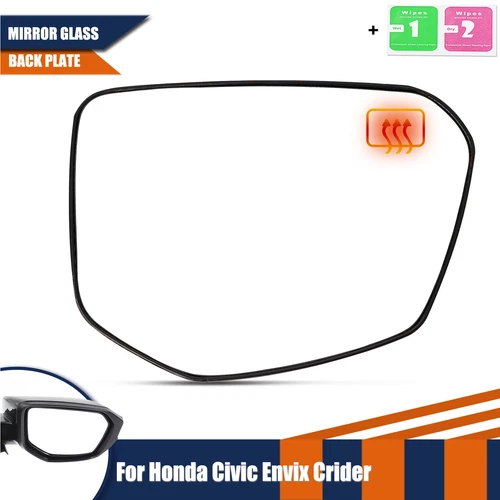 Right Passenger Side Wing Mirror Glass Heated Convex For Honda Civic 2016-2021