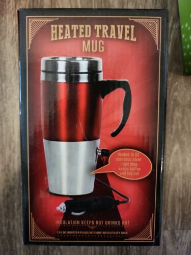 12v heated travel mug. Stainless steel. Still sealed. Ready to ship. Great gift! - Afbeelding 1 van 1