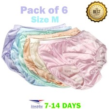 6x Vintage Lingerie Soft Nylon Underwear Size M Full Brief Panties Sheer Transpa