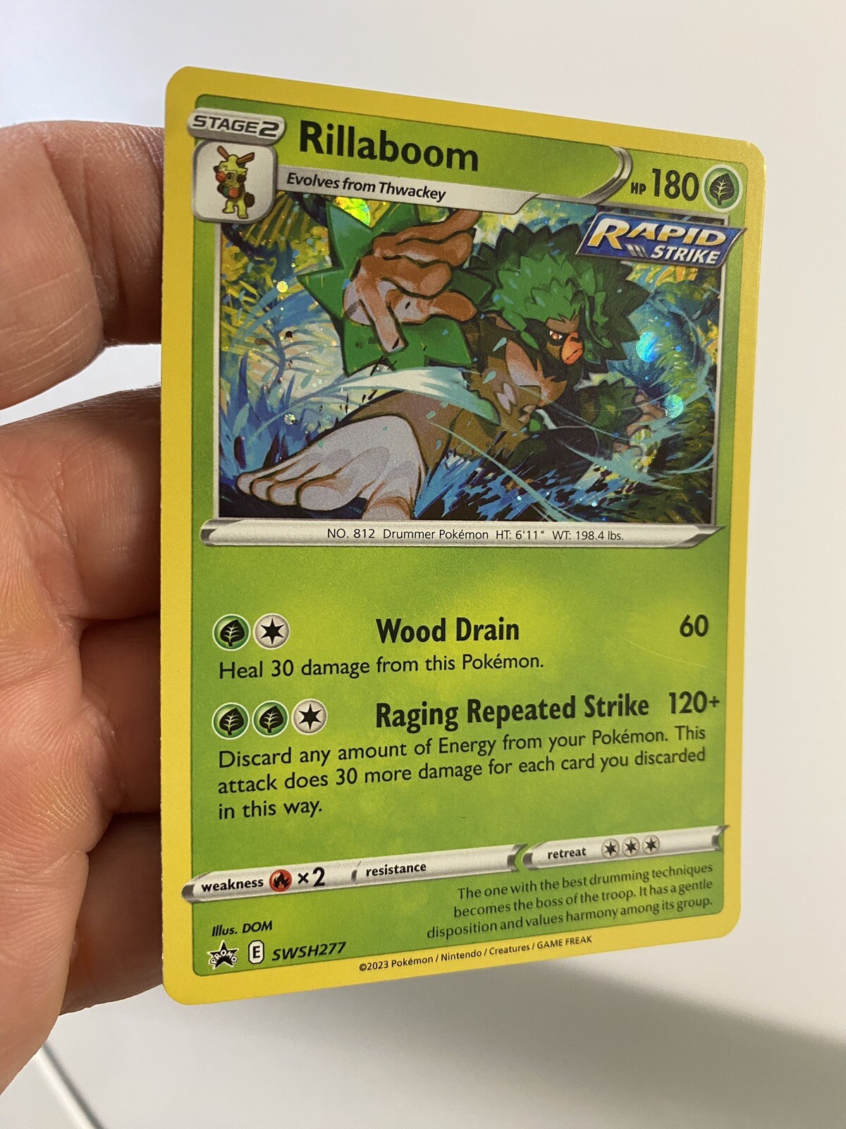 SWSH277 Rillaboom Pokemon Card - Black Star Promo - Crown Zenith