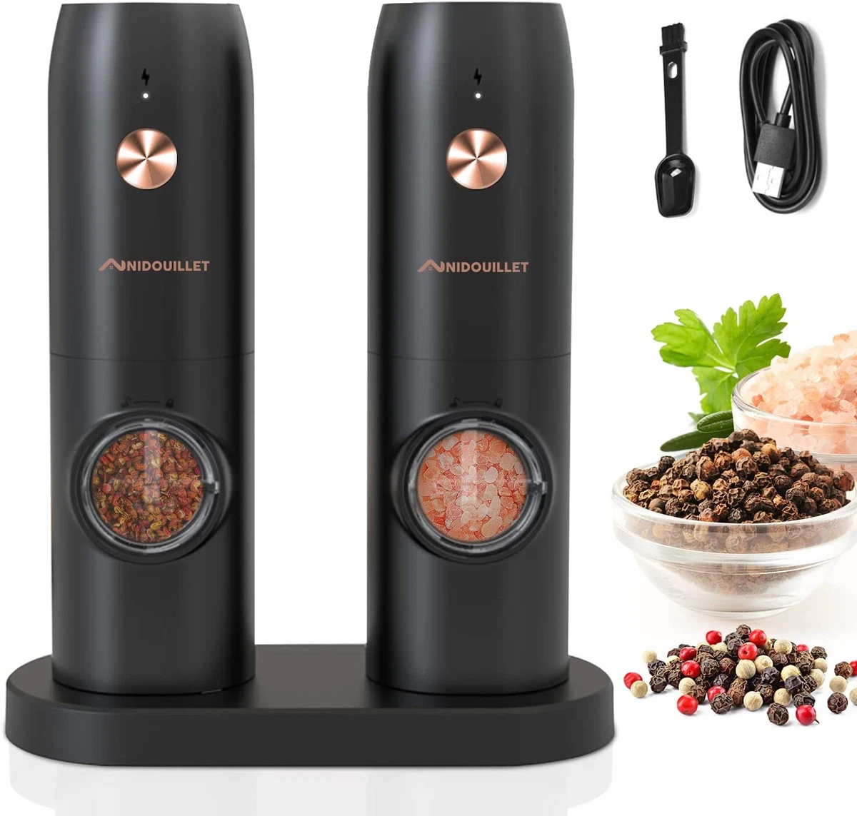 Salt Pepper Electric Rechargeable Grinders