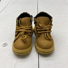 Peyarlie Brown Zipper Combat Booties Toddler Size 8 NEW