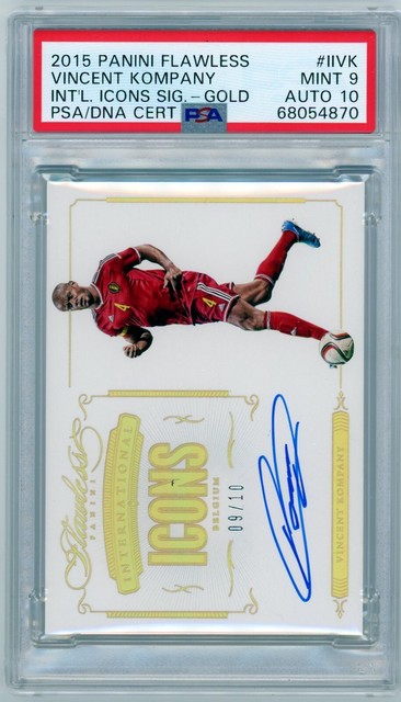 2015 Flawless Icons On Card Auto Vincent Kompany Belgium PSA9 DNA10 Gold /10