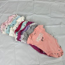 Bodysuit Short Sleeve various brands Lot Baby Girls 0/3 Months 13 Pieces
