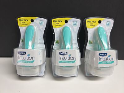 Lot of 3 Schick Intuition Razor Sensitive Skin Trial Packs