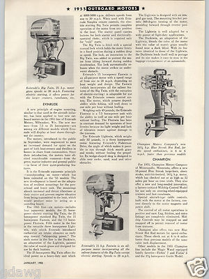 1955 PAPER AD 4 PG Outboard Motors Boating Evinrude Champion Mercury ...