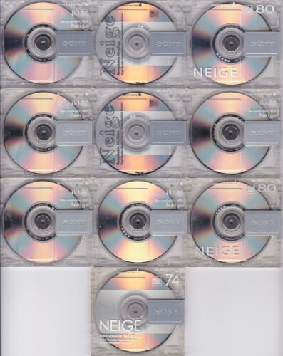 Set of 10 Sony Neige Minidiscs -- 5 74 min, 5 80 min