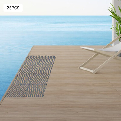 25PCS Tiles Interlocking Graphite Drainage Tiles 12x12x0.5 Inches Deck Tiles