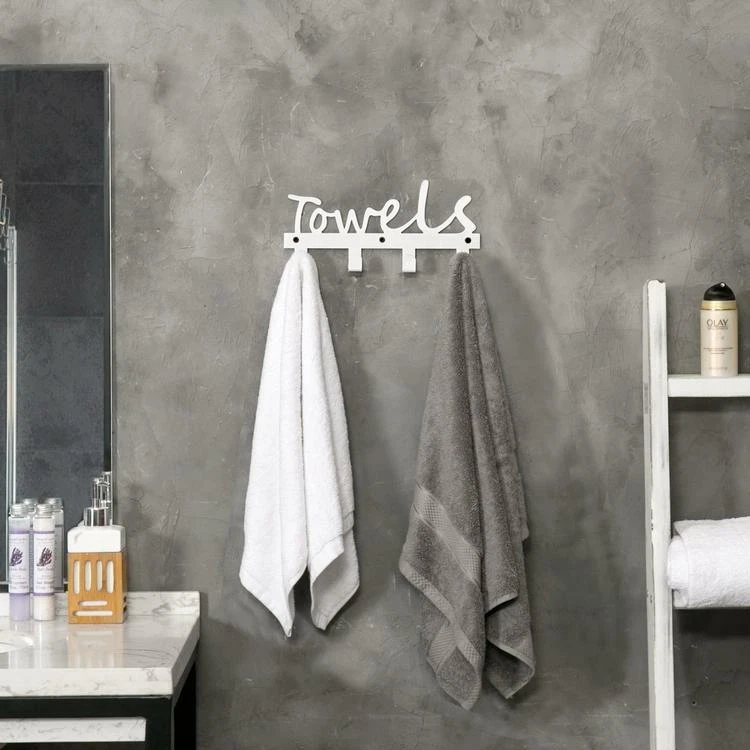 4-Hooks Wall Mounted Metal Bath/Kitchen Hand Towels/Robes