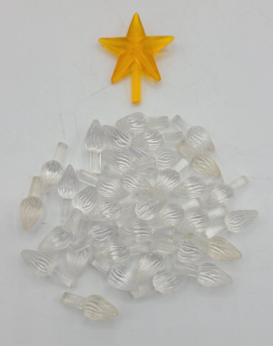 Vtg Atlantic Mold Christmas Tree Clear Peg Replacement Bulbs Lot of 35, 1 Star - Picture 1 of 1