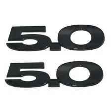 2Pc 2011-2014 5.0 Fender Emblem Nameplate Badge Gloss Black New EM7895BL-PR