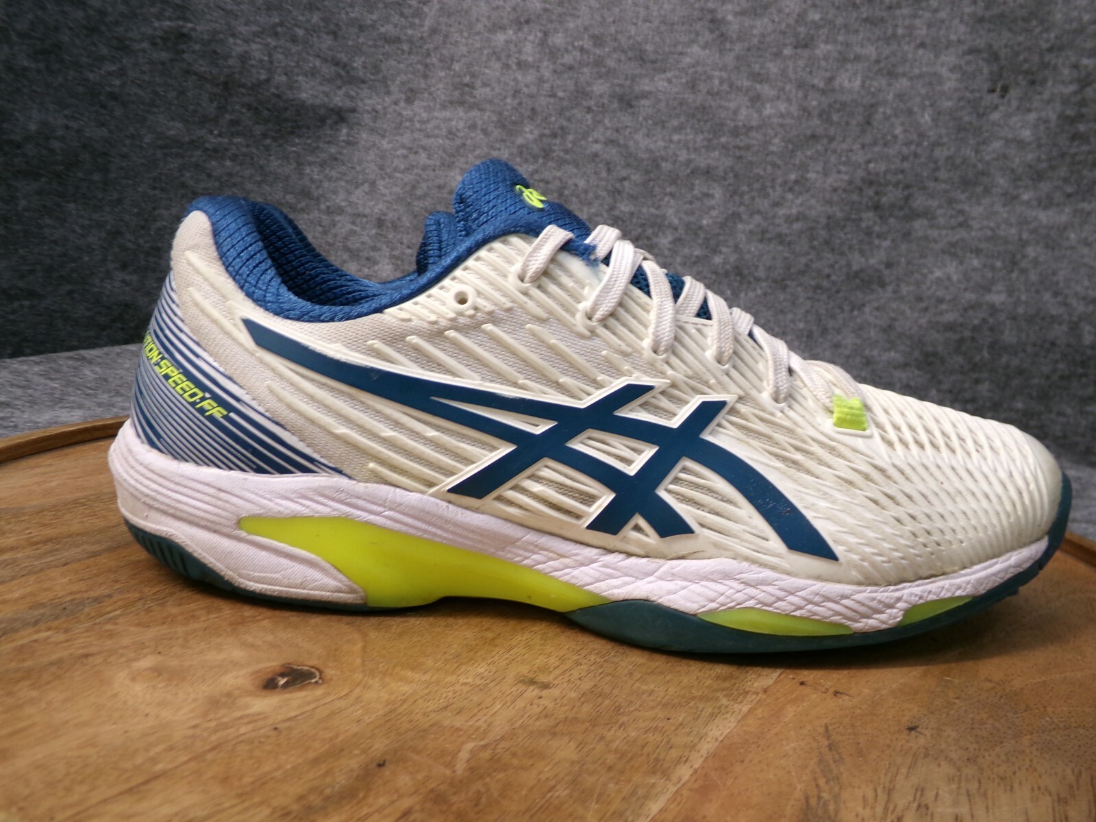 ASICS Men's Solution Speed FF White Blue Tennis Court Shoes
